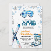 Winter ski party theme invitation 招待状 (正面)