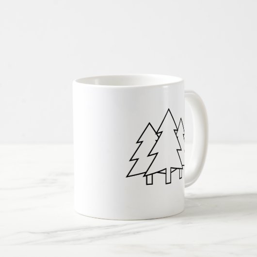 Winter Ski Slopes Monogram Mug コーヒーマグカップ (正面右)