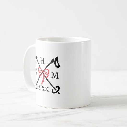 Winter Ski Slopes Monogram Mug コーヒーマグカップ (正面左)
