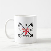 Winter Ski Slopes Monogram Mug コーヒーマグカップ (左)