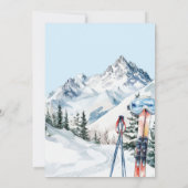 Winter Skiing Watercolor Apres Ski Birthday Party 招待状 (裏面)