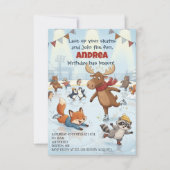 Winter Slapstick Ice Skating Birthday Invitation 招待状 (正面)