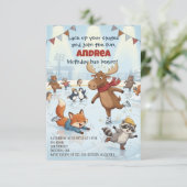 Winter Slapstick Ice Skating Birthday Invitation 招待状 (スタンド正面)