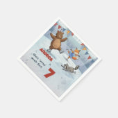 Winter Slapstick Ice Skating Birthday paperplate P スタンダードカクテルナプキン (角)