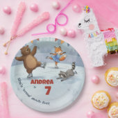 Winter Slapstick Ice Skating Birthday paperplate P ペーパープレート (パーティー)
