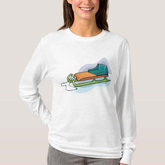 Winter Sled Fun Snow Sledge Tシャツ (正面)