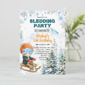 Winter Sledding party theme invitation 招待状 (スタンド正面)