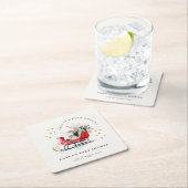 Winter Sleigh Its Cold Outside Neutral Baby Shower スクエアペーパーコースター (インサイチュ)