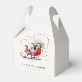 Winter Sleigh Its Cold Outside Neutral Baby Shower フェイバーボックス