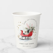 Winter Sleigh Its Cold Outside Neutral Baby Shower 紙コップ (裏面)