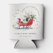 Winter Sleigh Its Cold Outside Neutral Baby Shower 缶クーラー (正面)