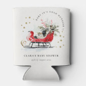 Winter Sleigh Its Cold Outside Neutral Baby Shower 缶クーラー (裏面)