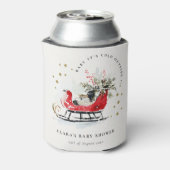 Winter Sleigh Its Cold Outside Neutral Baby Shower 缶クーラー (缶裏面)