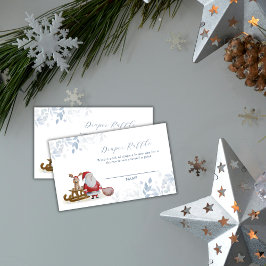 Winter Sleigh Santa Diaper Raffle Baby Shower  エンクロージャーカード