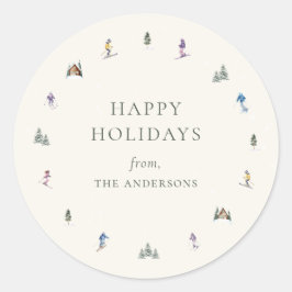 WINTER SLOPES Holiday ラウンドシール