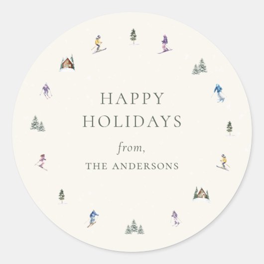 WINTER SLOPES Holiday ラウンドシール (正面)