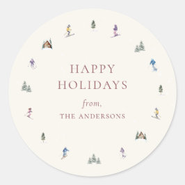 WINTER SLOPES Holiday ラウンドシール