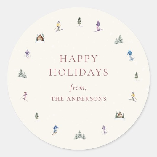 WINTER SLOPES Holiday ラウンドシール (正面)