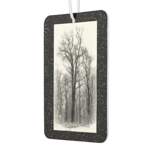 Winter Snow and Poplar Trees Air Freshener カーエアーフレッシュナー (左)