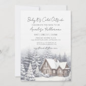 Winter Snow Baby Shower 招待状 (正面)