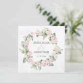 *~* Winter Snow Berry AR12 QR RSVP Boho 結婚's 招待状 (スタンド正面)