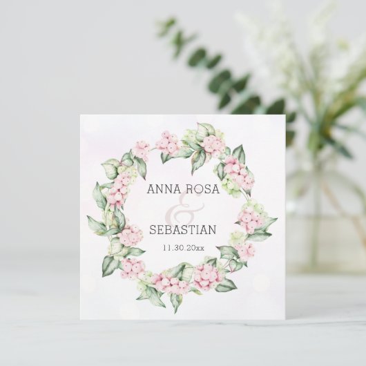 *~* Winter Snow Berry AR12 QR RSVP Boho 結婚's 招待状 (スタンド正面)