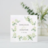 *~* Winter Snow Berry Boho RSVP QR AR12 結婚's 招待状 (スタンド正面)