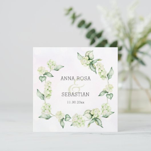 *~* Winter Snow Berry Boho RSVP QR AR12 結婚's 招待状 (スタンド正面)