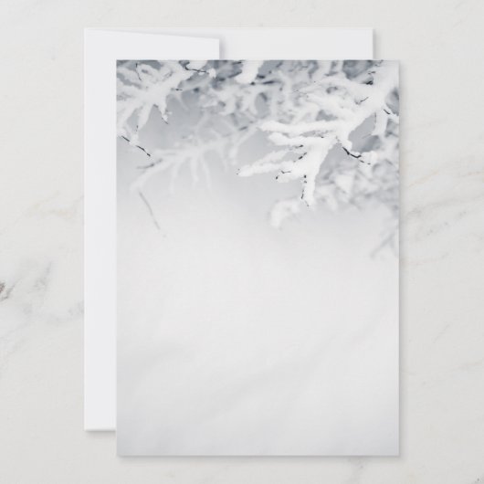 Winter Snow Branches Save The Date セーブザデート (裏面)