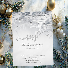 Winter Snow Branches Wedding RSVP   招待状