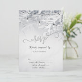 Winter Snow Branches Wedding RSVP   招待状 (スタンド正面)