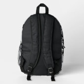 Winter Snow Camo Backpack – Black & White Frosted プリントバックパック (裏面)