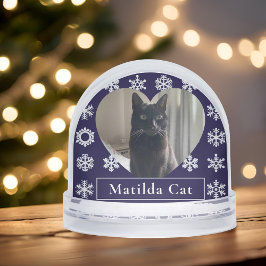 Winter Snow Cat Christmas Pet Photo Snow Globe