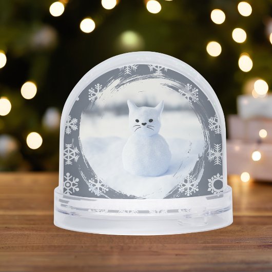 Winter Snow Cat Christmas Pet Photo Snow Globe