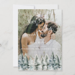 Winter Snow Christmas Wedding Save the Date Invita 招待状