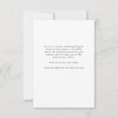 Winter Snow Cute Woodland Animals Coed Baby Shower サンキューカード (裏面)