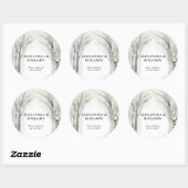 Winter Snow Cute Woodland Animals Coed Baby Shower ラウンドシール (シート)