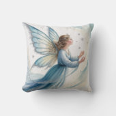 Winter Snow Fairy Watercolor Art  クッション (正面)