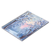 Winter Snow Forest Watercolor Woods Painting Card ノートブック (左側)