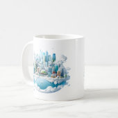 Winter Snow Globe City コーヒーマグカップ (正面左)