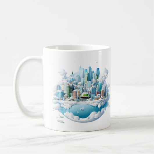 Winter Snow Globe City コーヒーマグカップ (左)