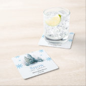 Winter Snow in Love Snowflakes Bridal Shower スクエアペーパーコースター (インサイチュ)