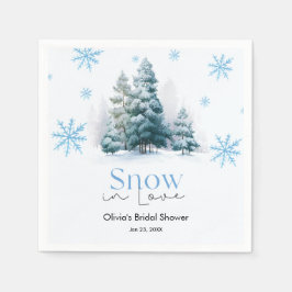 Winter Snow in Love Snowflakes Bridal Shower スタンダードカクテルナプキン