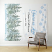 Winter Snow in Love Snowflakes Bridal Shower タペストリー (インサイチュ(横))