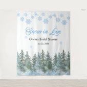Winter Snow in Love Snowflakes Bridal Shower タペストリー (正面)