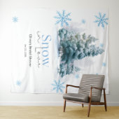 Winter Snow in Love Snowflakes Bridal Shower  タペストリー (インサイチュ(横))