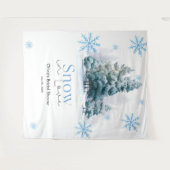 Winter Snow in Love Snowflakes Bridal Shower  タペストリー (正面(横))