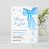 Winter Snow in Love Snowflakes Bridal Shower  招待状 (スタンド正面)