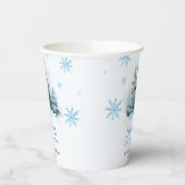 Winter Snow in Love Snowflakes Bridal Shower 紙コップ (左)