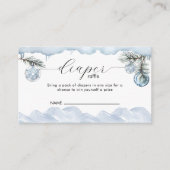 Winter Snow Mountain Diaper Raffle Baby Shower  エンクロージャーカード (正面)